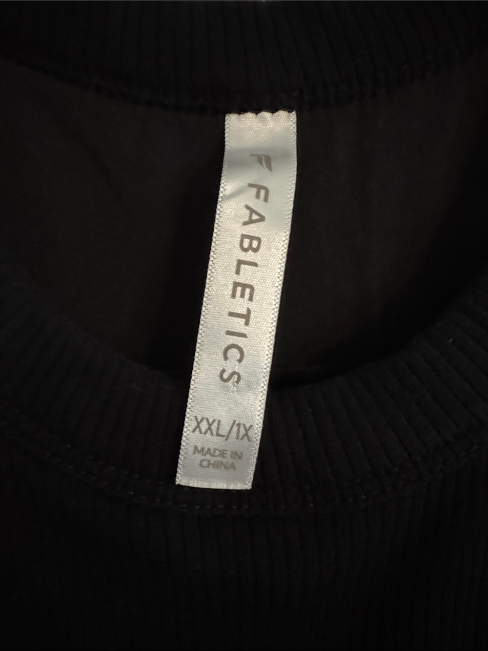 Fabletics Black Ribbed High-Neck Tank - Picture 2 of 4